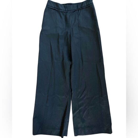 Oscar De La Renta Wool Pants Size 10 Black Wide Leg Classic Trousers - Picture 3 of 6